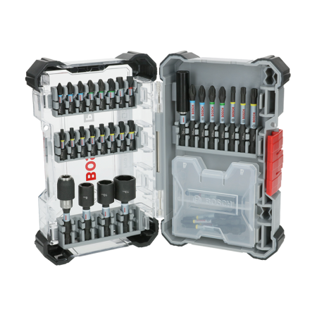 Coffret de 28 embouts de vissage Pro Impact + Douilles + 2 portes-embouts BOSCH