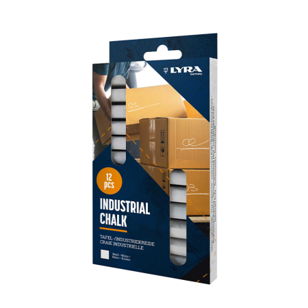 Lot de 12 Craies Ø11x85mm INDUSTRIAL CHALK Blanche LYRA